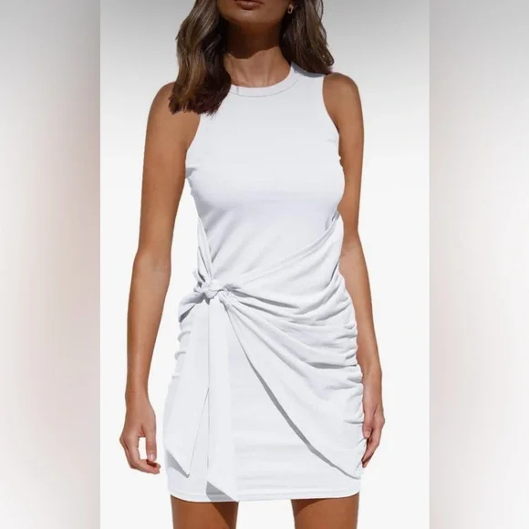 NWT  Women's 2023 Spring Casual Ruched Bodycon Dress MULTIPLE COLORS AVAILABLE - Picture 2 of 10